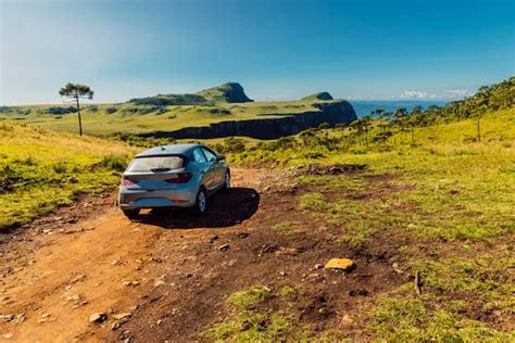 Traveling By Car On A Dirt Road In A Scenic Landscape Near Espraiado