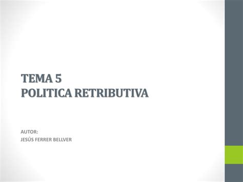 Tema 5 Política retributiva PPT