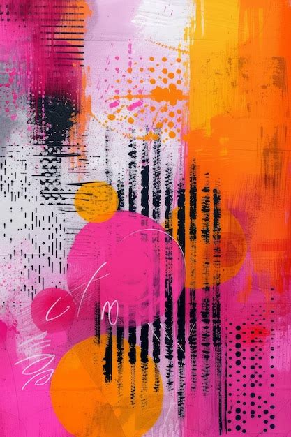 Premium Photo | Pink and Orange Abstract Painting