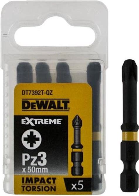 DeWALT DT7392T Extreme Impact Torsion Schroefbits PZ3 50mm 5 Stuks Bol