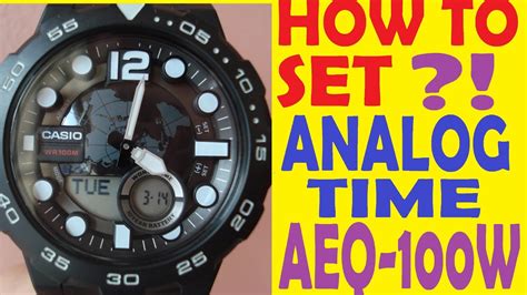 Setting Casio Aeq 100w Analog Time How To Set Aeq 100w Youtube