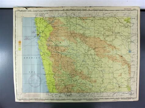 CARTE AÉRONAUTIQUE DE L armée De L air Américaine Ww2 1944 Malabar