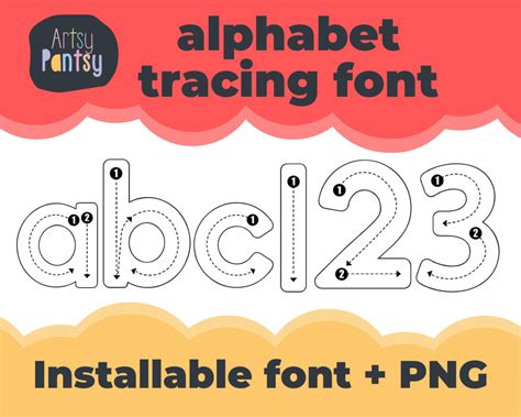 Fonts For Teachers Tracing Fonts Alphabet Letter Tracing Etsy - Letter ...