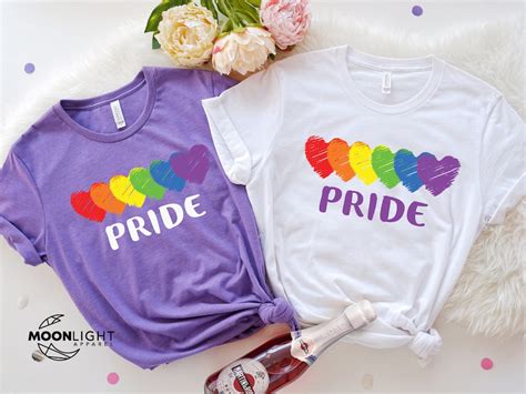 Pride Rainbow Hearts Shirt Lgbt Rainbow Hearts Shirt Pride Shirt