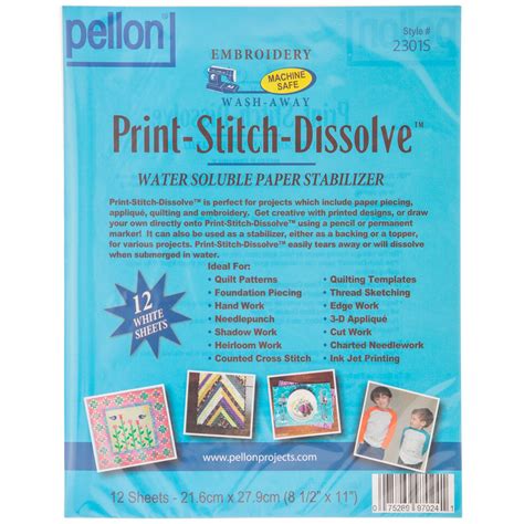 Print Stitch Dissolve Water Soluble Paper Stabilizer Hobby Lobby