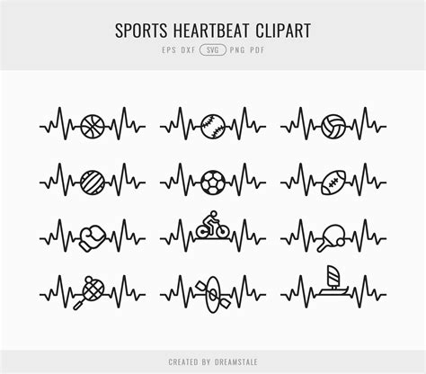 Sports Heartbeat SVG Clipart - Dreamstale