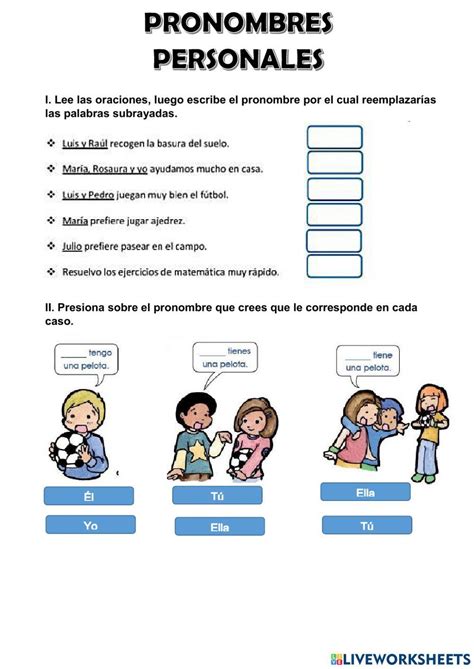 Pronombres Personales Online Exercise For Segundo Grado Live Worksheets Nbkomputer