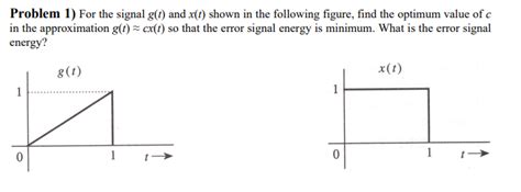 Solved Problem For The Signal G T And X T Shown In The Chegg