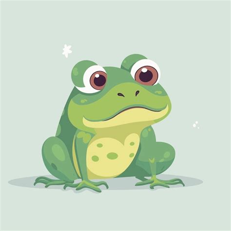 Premium Vector Cute Green Frog Cartoon Character Adorable Frog