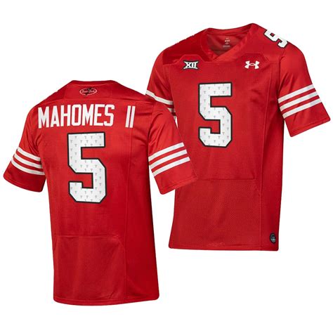 Texas Tech Red Raiders #5 Patrick Mahomes II Throwback Red Replica ...