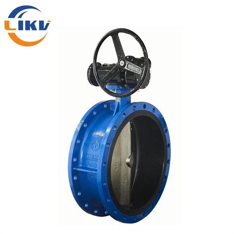 A Ductile Iron Rubber Lined Double Flange Concentric Butterfly Valve