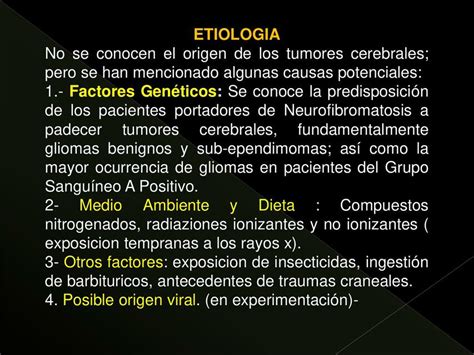 Etiolog A De Los Tumores Cerebrales Medicina Ptima Udocz