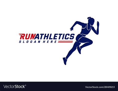 Running Woman Silhouette Logo Designs Marathon Vector Image