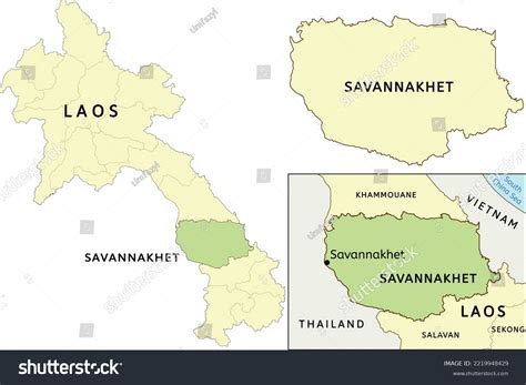 Savannakhet Province Location On Map Laos Stock Vector Royalty Free