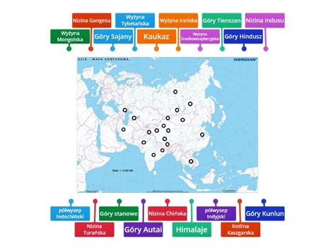 Mapa Konturowa Azji Klasa 8 dla szkoły 353 Rysunek z opisami