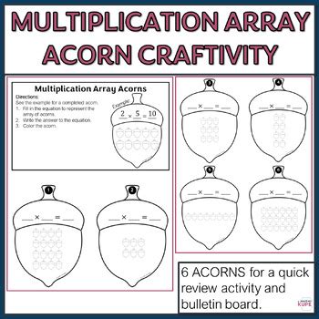 3rd Grade Multiplication Array Activity Acorn Craftivity For Fall