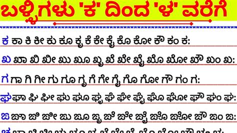 Kannada Kaagunitagalu Kannada Balligalu Gunitaakshara Ka Kaa Ki