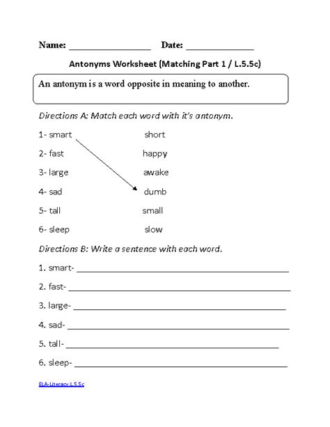 Common Core English Worksheets