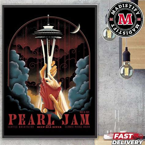 Official Poster And Merch Pearl Jam Event 2024 At Seattle Washington On ...