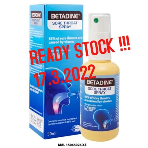 BETADINE SORE THROAT SPRAY 50ML Exp 2025 Shopee Malaysia