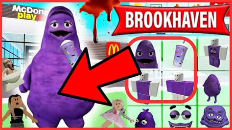 como ser GRIMACE SHAKE en Brookhaven roblox códigos CUIDADO CON GRIMACE