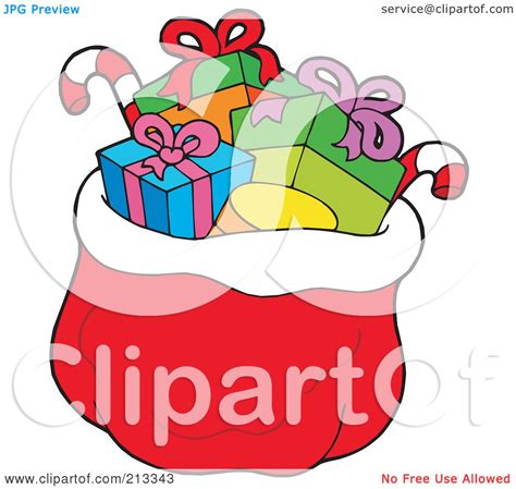 Royalty Free Rf Clipart Illustration Of A Red Santa Sack Of Toys By