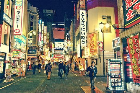 Hd Wallpaper Tokyo Japancity Street People Restaurants Neon