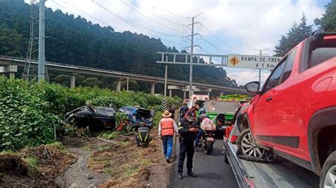 Múltiple accidente en la México Toluca deja heridos y daños en La Escondida