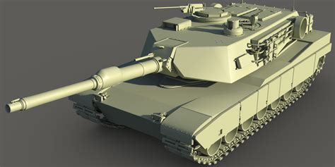 MiA2 Abrams Tank 3D Model OBJ FBX MA MB CGTrader