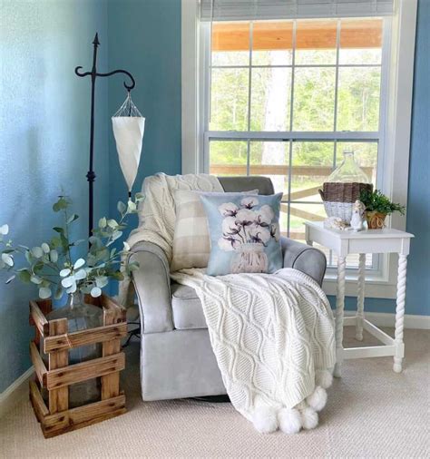 Farmhouse-style Room With Gray Armchair - Soul & Lane