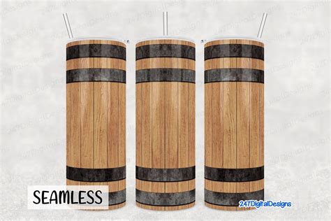 Whiskey Barrel Tumbler Wood Sublimation Graphic By 247DigitalDesigns