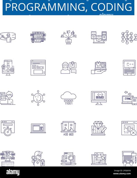 Programming Coding Line Icons Signs Set Design Collection Of