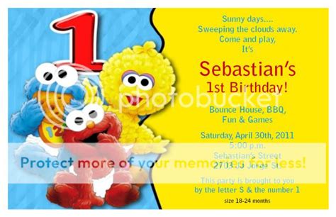 Set of 10 Sesame Street Elmo Baby Personalized Birthday Invitations | eBay