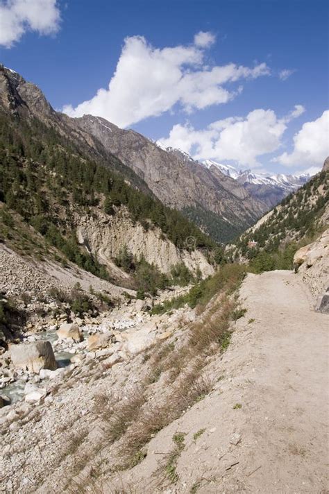 Valley of Bhagirathi (Ganga) River Stock Image - Image of clouds ...