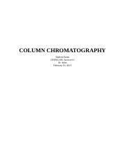 Organic Lab Report Column Chromatography Column Chromatography