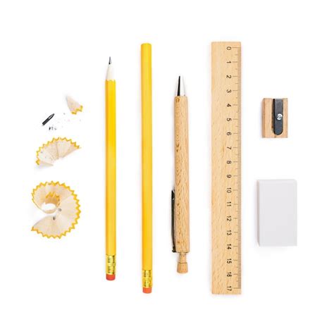 Ensemble D Outils D Criture En Bois Crayon Stylo En Bois R Gle Taille