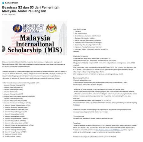 UTeM In Newspapers 2023 MAY 164 Beasiswa S2 Dan S3 Dari Pemerintah