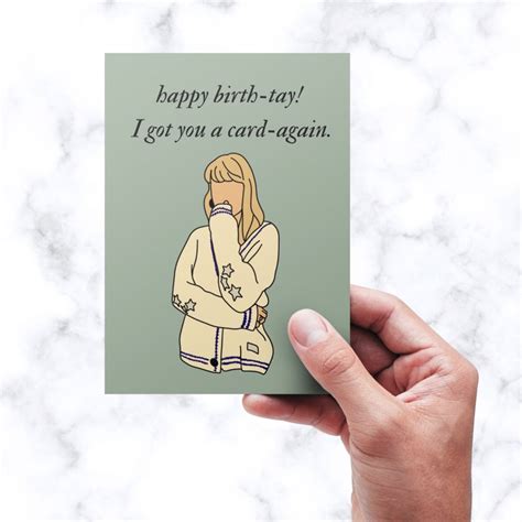 Taylor Swift Printable Birthday Card Swiftie Instant Download Etsy