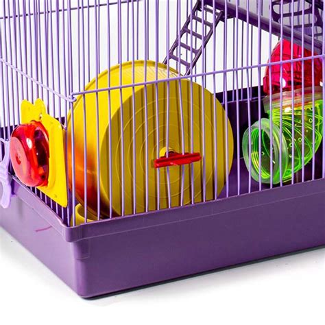 Gaiola para Hamster Tubo Super Luxo 03 Andares Lilás Jel Plast