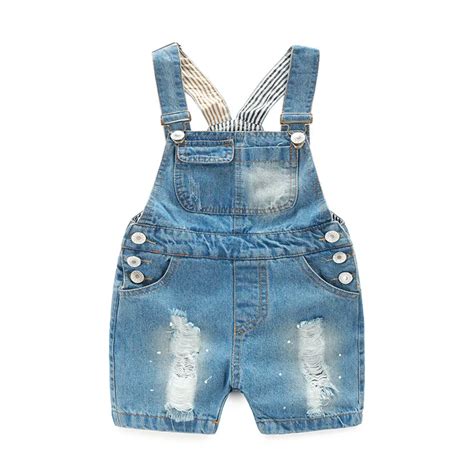 Boys Summer Denim Jumper Shorts Children Fashion Overalls For Girls