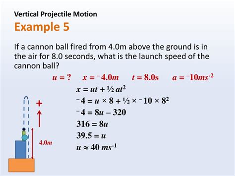 Vertical Projectile Motion Equations