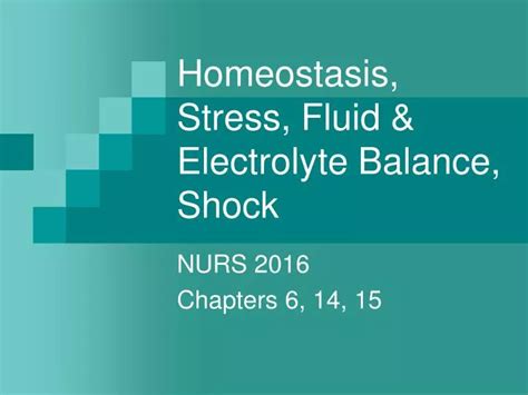 PPT Homeostasis Stress Fluid Electrolyte Balance Shock