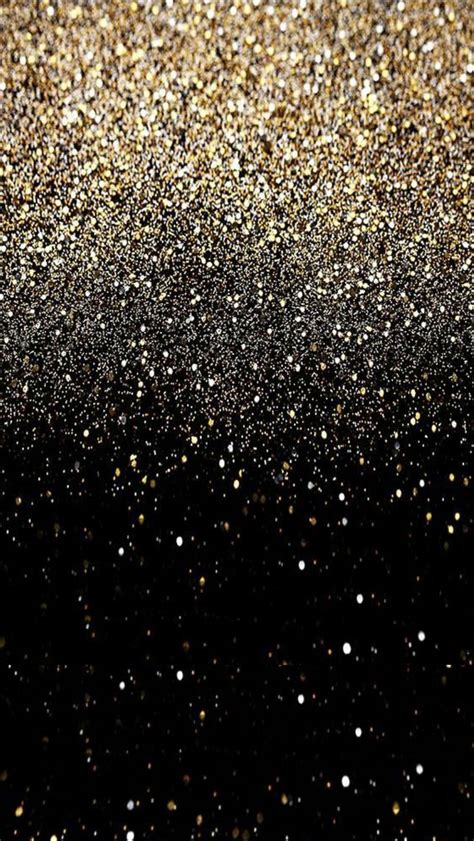 Black and Gold Glitter Background with White Dots