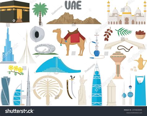 United Arab Emirates Icon Set Tradition Images Stock Photos D