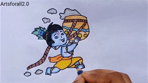 How To Draw Krishna Drawing Step By Step Easy Cute Krishna Drawing Little Krishna Drawing