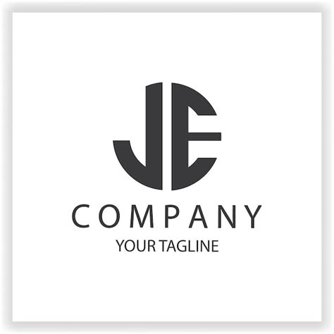 Premium Vector Je Logo Monogram Simple And Modern Circle Black Colour