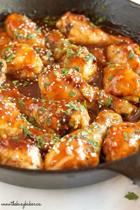 Easy One Pan Honey Garlic Chicken The Busy Baker