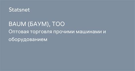 BAUM (БАУМ), ТОО, Область Жетісу, БИН 220440033917