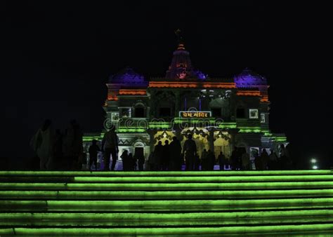 Mathura, India - May 10, 2012: Night Photography of Prem Mandir Love ...