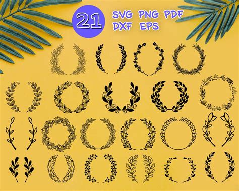 Vintage Laurel Svg Laurel Wreath Svg Laurel Svg Laurel Leaf Svg